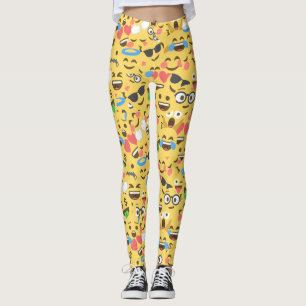 Leggings l'amour mignon d'emoji entend le motif de rire de