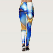 Leggings Lancer des lignes bleu et jaune clignotant et des (Dos)