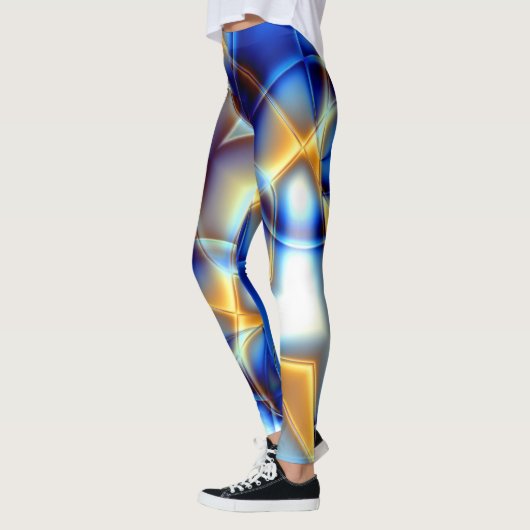 Leggings Lancer des lignes bleu et jaune clignotant et des (Gauche)