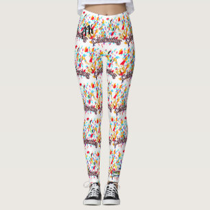 Leggings L'anniversaire célèbrent des guêtres de joyeux