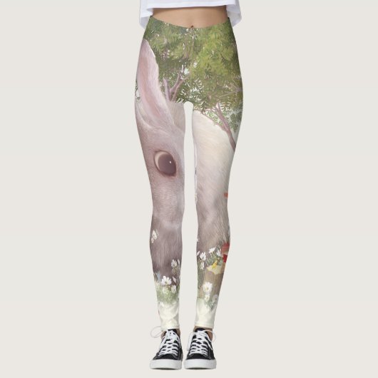 Leggings Lapin avec Fleurs (Devant)