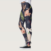 Leggings Lapin d'art populaire scandinave (Gauche)