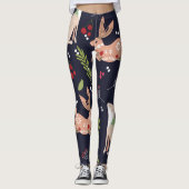 Leggings Lapin d'art populaire scandinave (Devant)