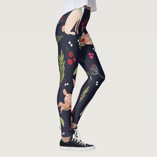 Leggings Lapin d'art populaire scandinave (Droite)