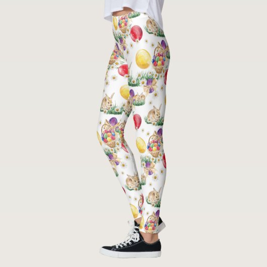 Leggings Lapin de Pâques et guêtres mignons d'oeufs (Gauche)