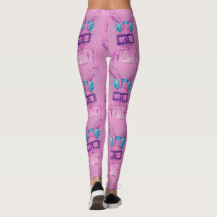 Leggings Lapin Rose Perdu dans la Musique