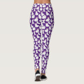 Leggings Lapins blancs motif 01.bw Violet foncé (Dos)