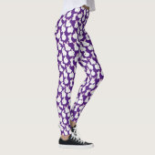 Leggings Lapins blancs motif 01.bw Violet foncé (Droite)