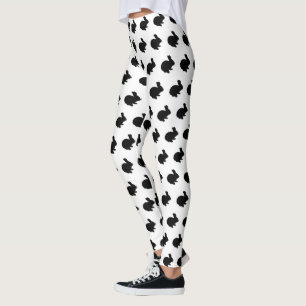 Leggings lapins lapins en silhouette noire