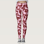 Leggings Lapins roses Motif D Rouge (Devant)