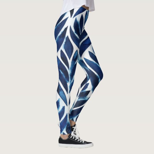 Leggings L'aquarelle de cobalt couvre de tuiles IV (Droite)