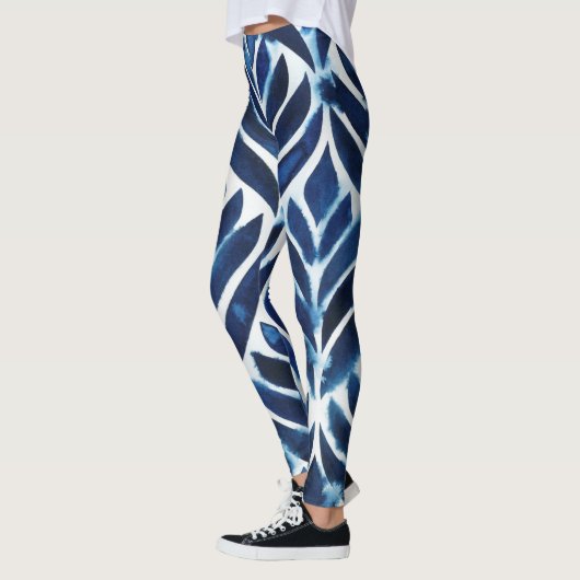 Leggings L'aquarelle de cobalt couvre de tuiles IV (Gauche)