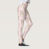 Leggings L'aquarelle florale Girly de lapin rougissent des (Droite)