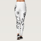 Leggings L'arbre de vie noir et blanc (Dos)