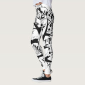 Leggings L'arbre de vie noir et blanc (Gauche)
