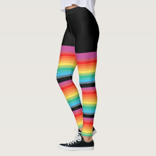Leggings L'arc-en-ciel barre de fausses chaussettes serrée