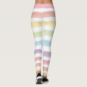 Leggings L'arc-en-ciel en pastel d'aquarelle barre le (Dos)