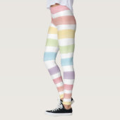 Leggings L'arc-en-ciel en pastel d'aquarelle barre le (Gauche)