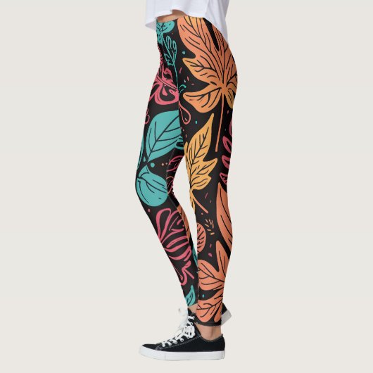 Leggings Large Whimsical Leaves (Gauche)