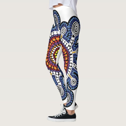 Leggings L'art aborigène australien multicolore (Gauche)