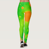 Leggings L'art Abstrait de la bulle orange et verte (Dos)