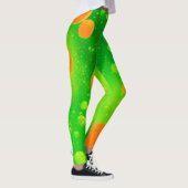 Leggings L'art Abstrait de la bulle orange et verte (Droite)