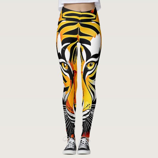 Leggings L'art Abstrait du tigre (Devant)
