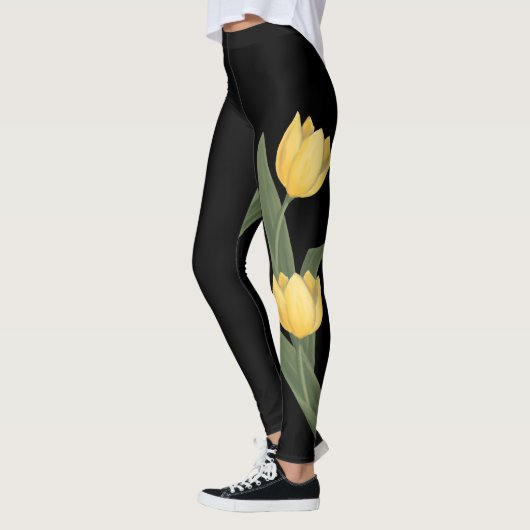 Leggings L'art de tulipes de Pâques de guêtres de tulipe (Gauche)