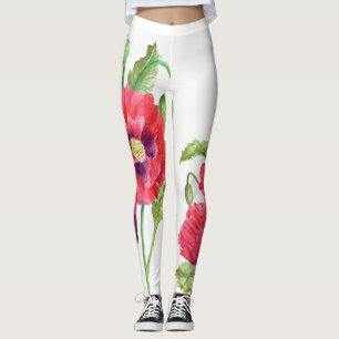 Leggings L'art floral des Papes rouges