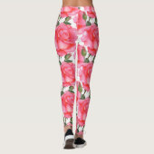 Leggings L'art floral des roses roses roses (Dos)
