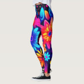 Leggings L'art floral du néon (Gauche)