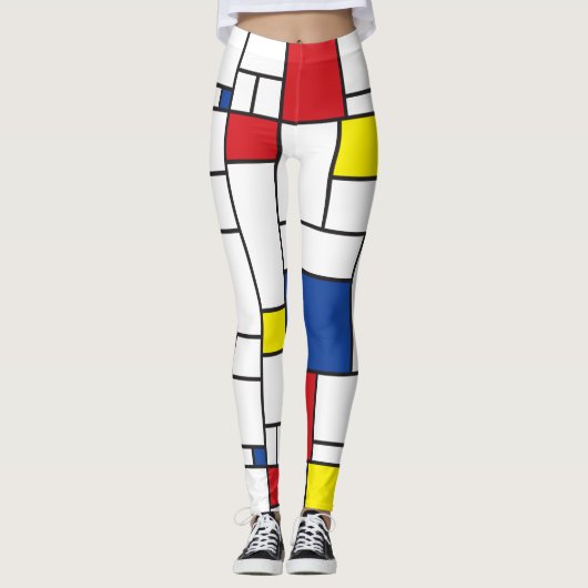 Leggings L'Art Moderne Mondrialiste Minimaliste Géométrique (Devant)