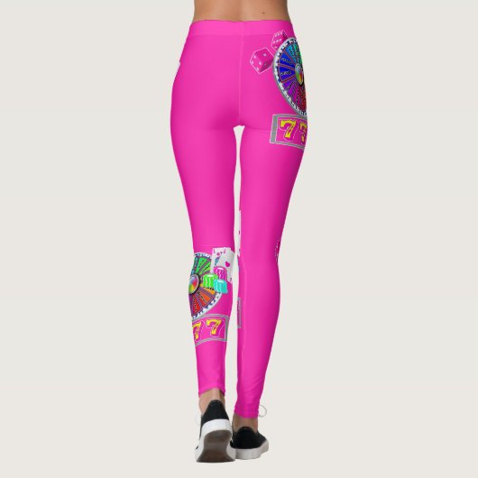 Leggings Las Vegas Casino Cartes Chips Dice 7's And Wheel (Dos)