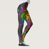 Leggings Laser Arc-En-Ciel Coloré Abstrait Sur Foncé (Droite)
