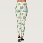 Leggings Latte Art dans de mignons cafés bleus (Dos)