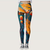 Leggings L'automne laisse de l'huile peinte. Nature feuilla (Devant)