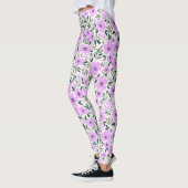 Leggings Lavande blanc motif floral | Légendes (Gauche)