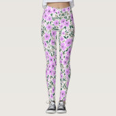 Leggings Lavande blanc motif floral | Légendes (Devant)