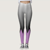 Leggings Lavande de chevron gris violet couleur personnalis (Devant)