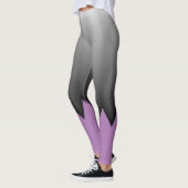 Leggings Lavande de chevron gris violet couleur personnalis (Gauche)