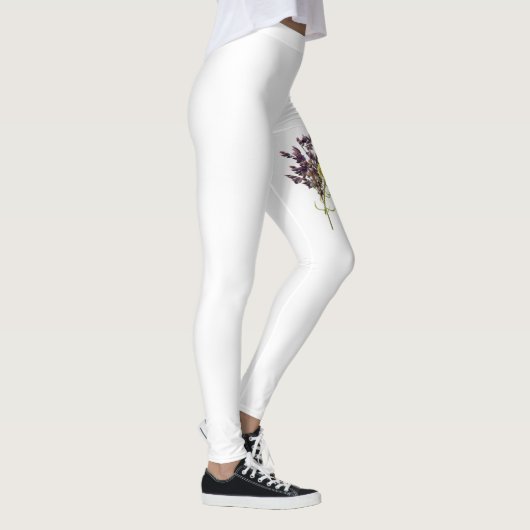 Leggings Lavande et Fleur sauvage jaune Conception botaniqu (Droite)