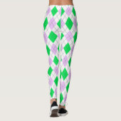 Leggings Lavande Et Jacquard Vert (Dos)
