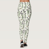 Leggings Lavande et papillons sur blanc (Dos)