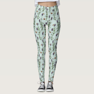 Leggings Lavande et papillons sur verre de mer