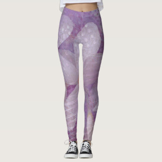 Leggings Lavande et Purple Jambes florales Abstraites
