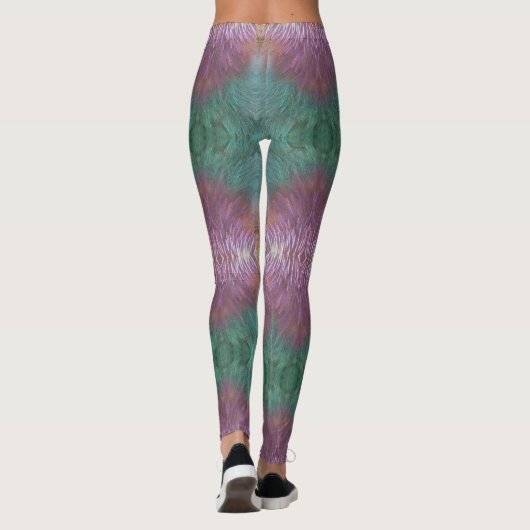Leggings Lavande et vert Turquoise Personnaliser la qualité (Dos)