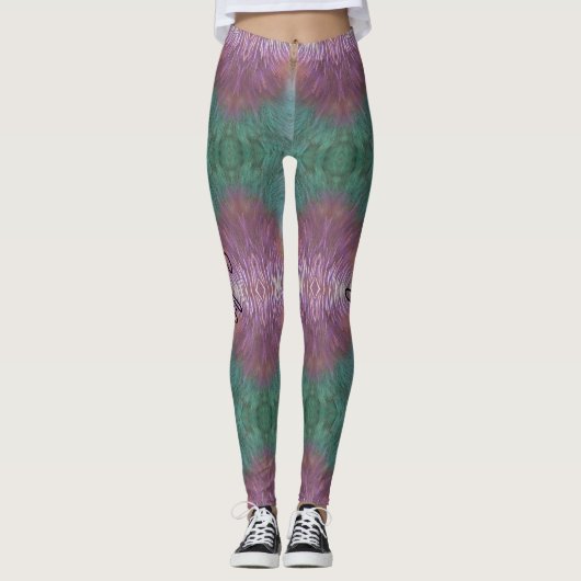 Leggings Lavande et vert Turquoise Personnaliser la qualité (Devant)