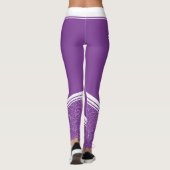 Leggings Lavande foncée rayures florales blanches et nom mo (Dos)