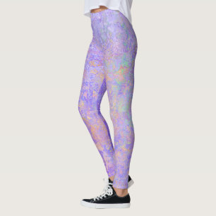 Leggings Lavande psychédélique Purple Neon Pastel Abstrait