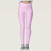 Leggings Lavande rose avec points blancs (Devant)